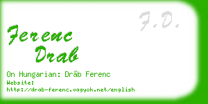 ferenc drab business card